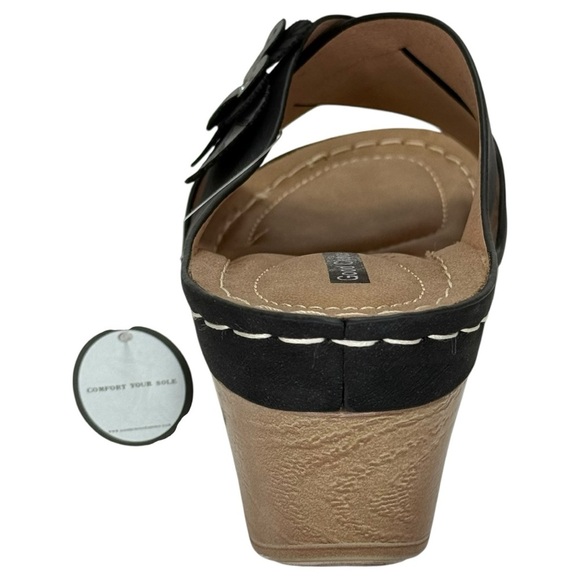 Good Choice Selly Black Womens Wedge Sandals Size 7.5M - Picture 4 of 11